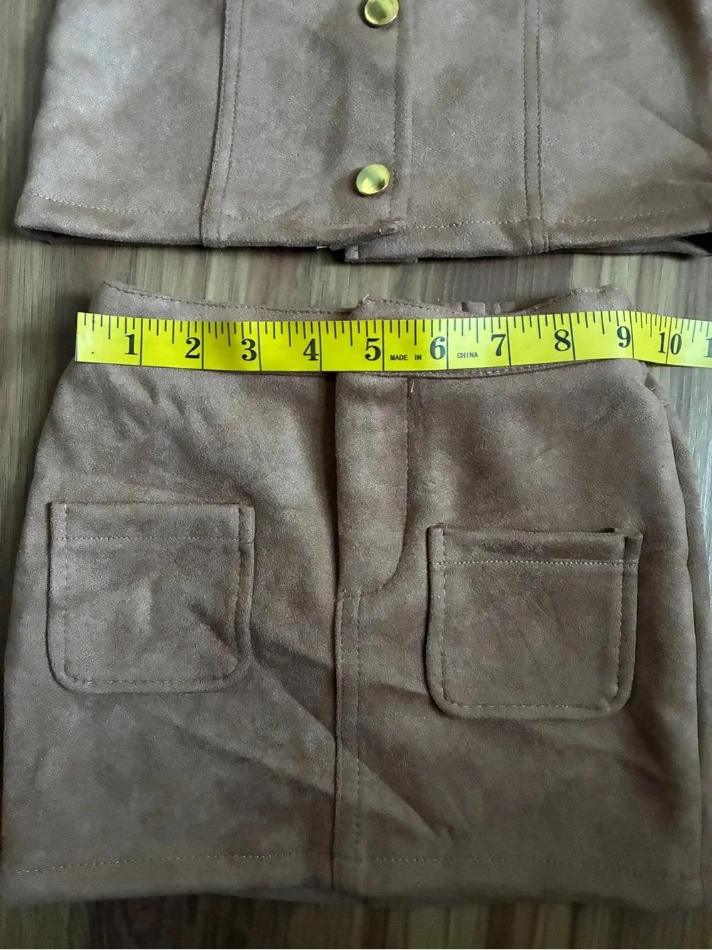 Btween Girls Faux Suede 2-Piece Jacket & Skirt Set Brown 2T